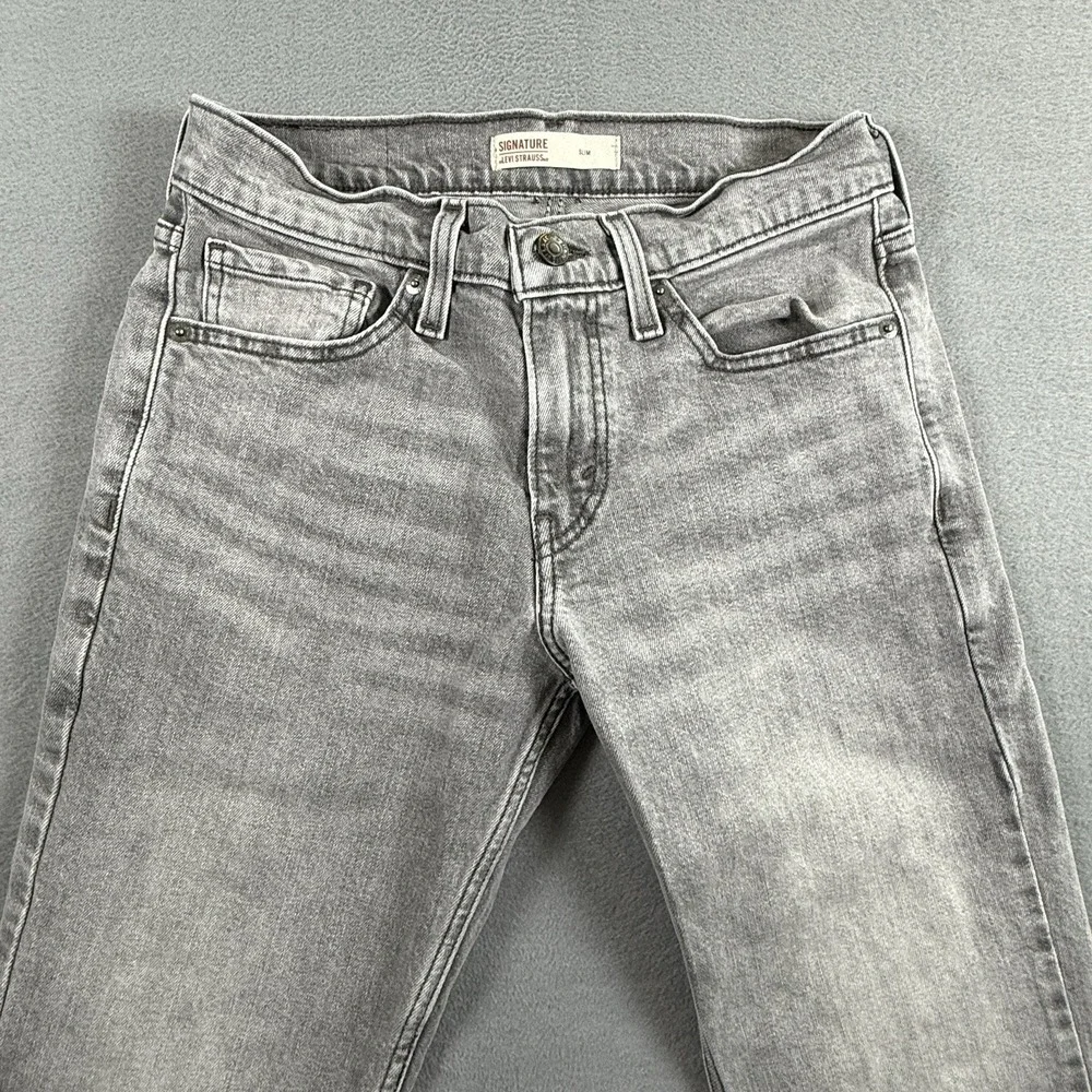 Signature by Levi Strauss Mens Slim Fit Jeans Gray  Super‎ Flex 29x30